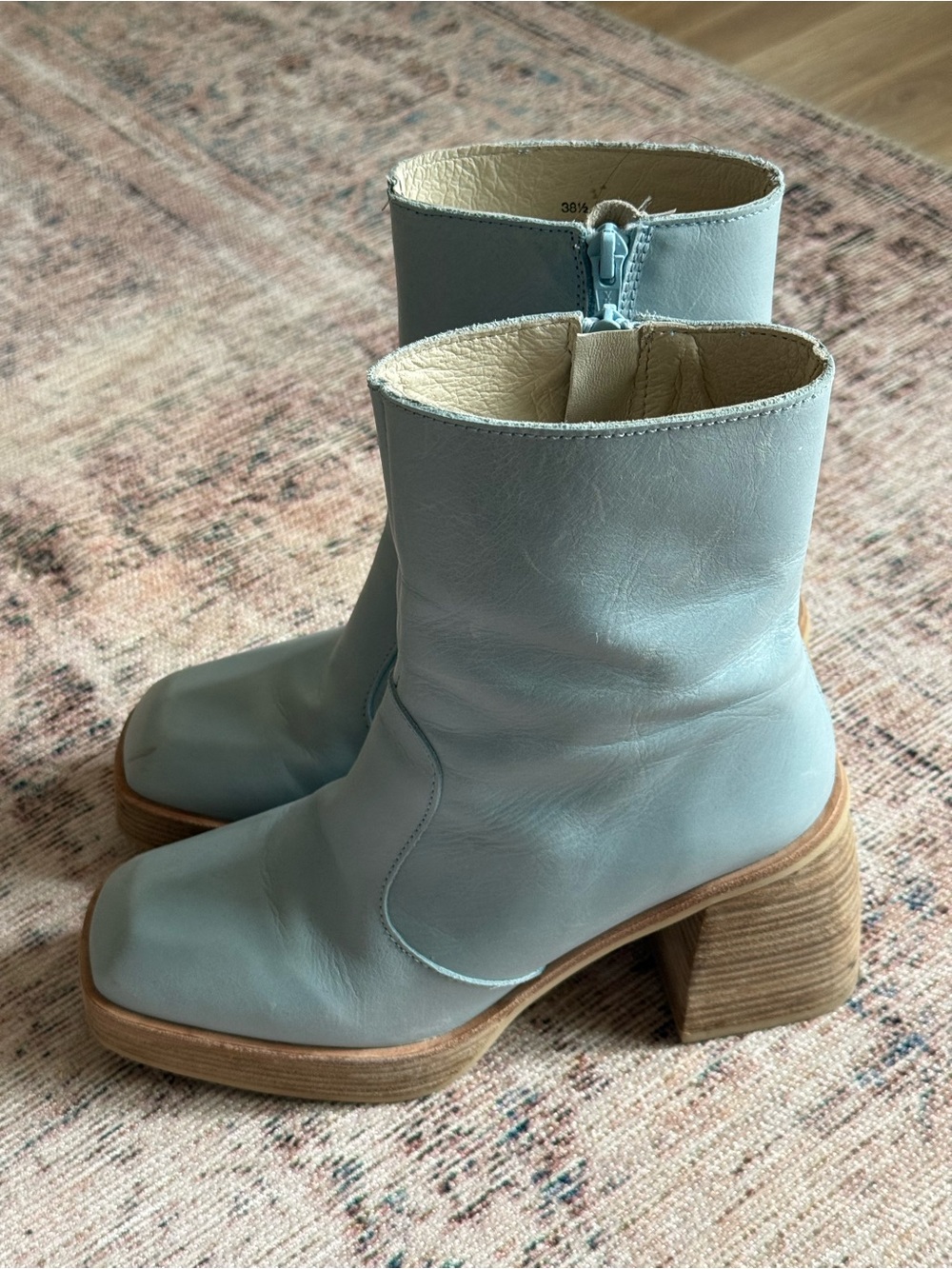 Free People Ruby Platform Boots Light Blue
